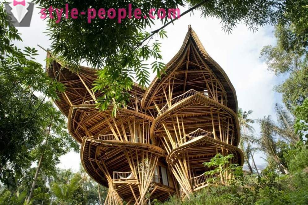 Она је дала отказ, отишао на Бали и изградио луксузну кућу од бамбуса
